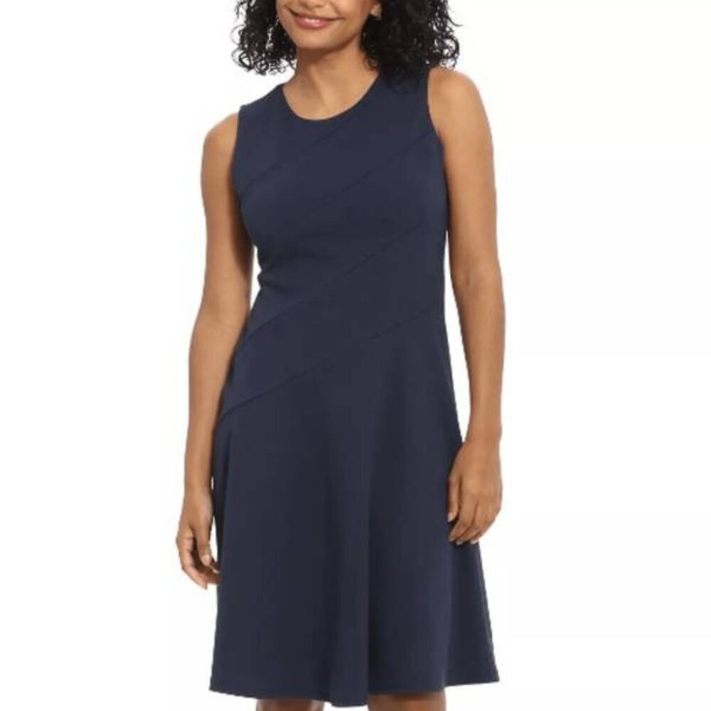 NEW LONDON TIMES Women's Sleeveless Dress Navy Size 4